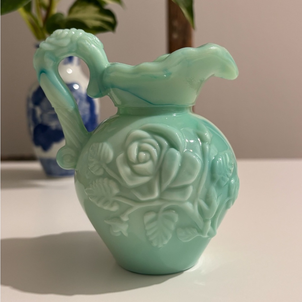 1970s Avon Pitcher with Floral Rose Pattern